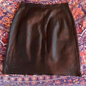 Genuine Leather Skirt, Authentic 80’s., French Le… - image 1